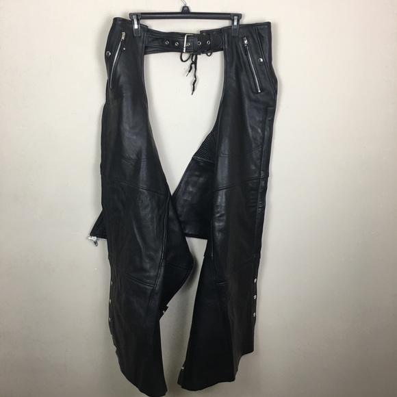 Milwaukee Leather black leather chaps - Picture 4 of 9